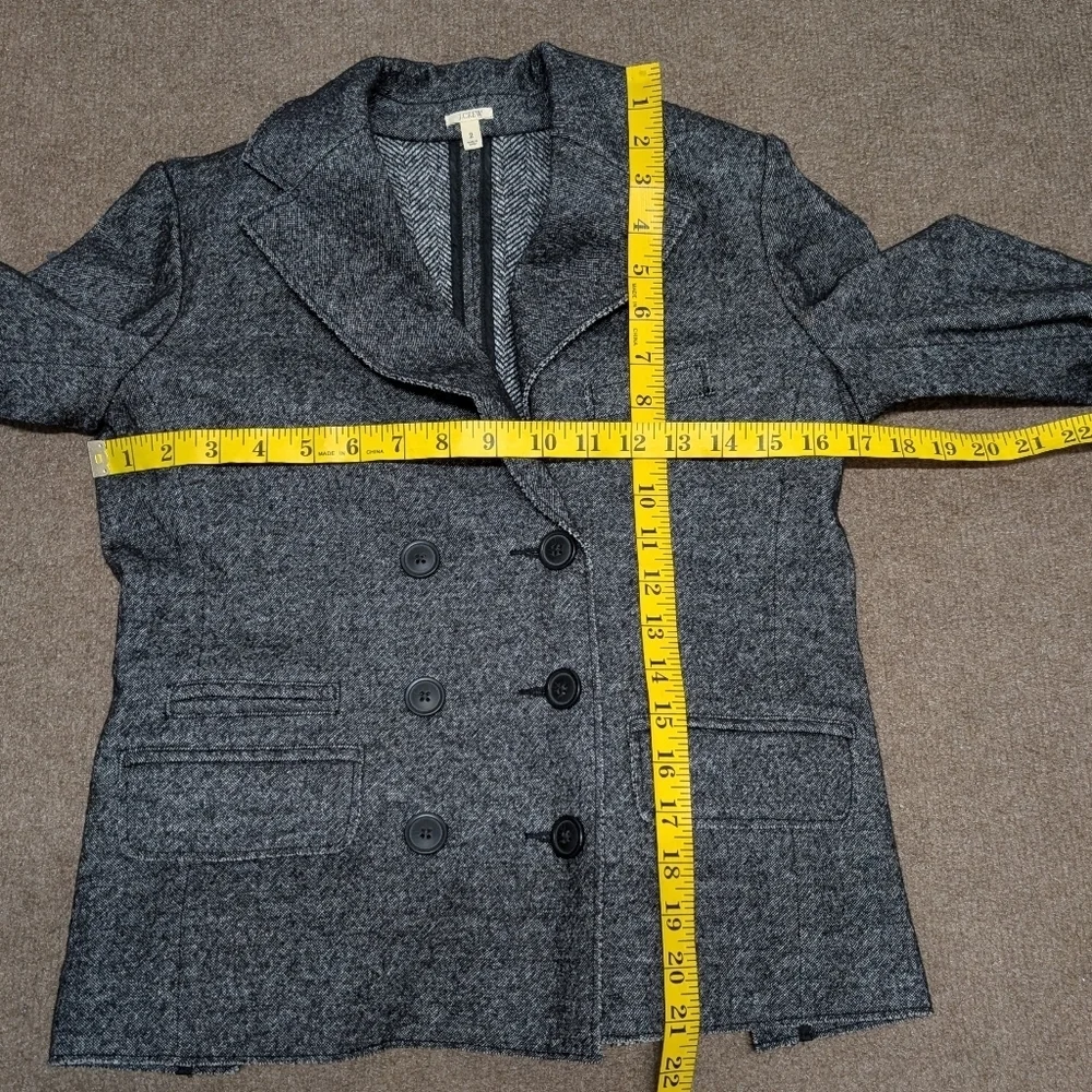 J. Crew Gray Double-Breasted Wool Jacket Women's Size 2